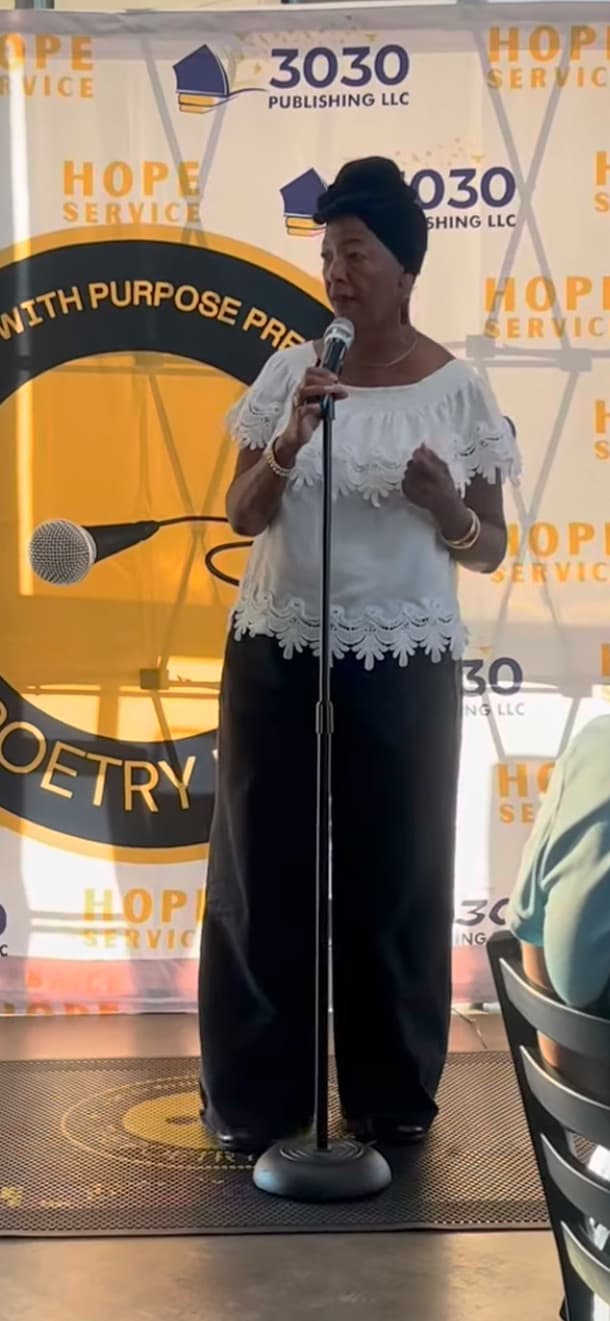 Pamela D. speaking event 1